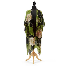 Load image into Gallery viewer, Two&#39;s Company Black Passion Flower Long Kimono
