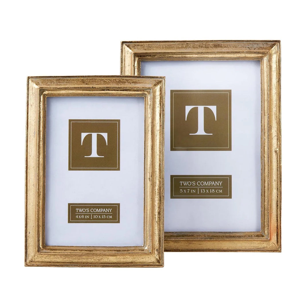 Two's Company Chatelet Gold Leaf Set of 2 Photo Frames (Holds 4