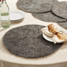 Load image into Gallery viewer, Two&#39;s Company Guinea Fowl Feather Set of 6 Placemats
