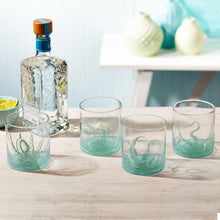 Load image into Gallery viewer, Two&#39;s Company Ocean Water Set of 4 Double Old-Fashioned Glasses in Gift Box
