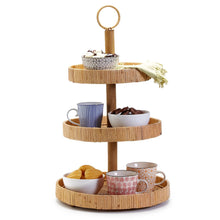 Load image into Gallery viewer, Two&#39;s Company Dream Weavers 3-Tier Hand-Crafted Rattan Adjustable Centerpiece
