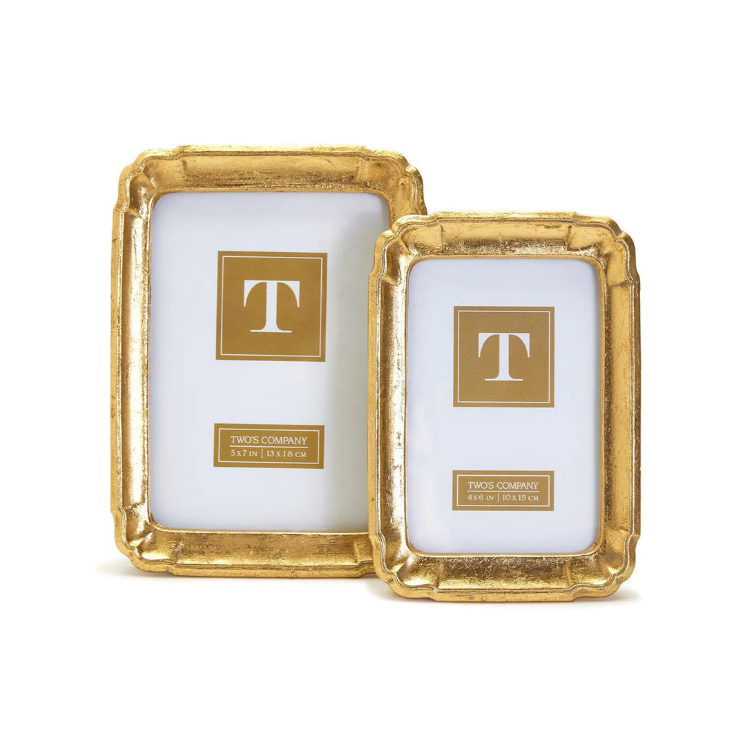 Two's Company Bonheur Set of 2 Gold-Leaf Photo Frames
