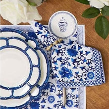 Load image into Gallery viewer, Two&#39;s Company Blue Bamboo Set of 4 Dinner Plates
