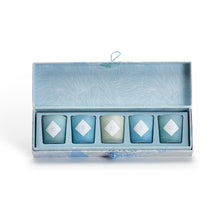 Load image into Gallery viewer, Two&#39;s Company Watercolors Set of 5 Scented Soy Candles in Gift Box

