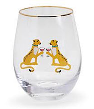 Load image into Gallery viewer, Two&#39;s Company Animal Party Set of 4 Stemless Wine Glasses (16 oz each)
