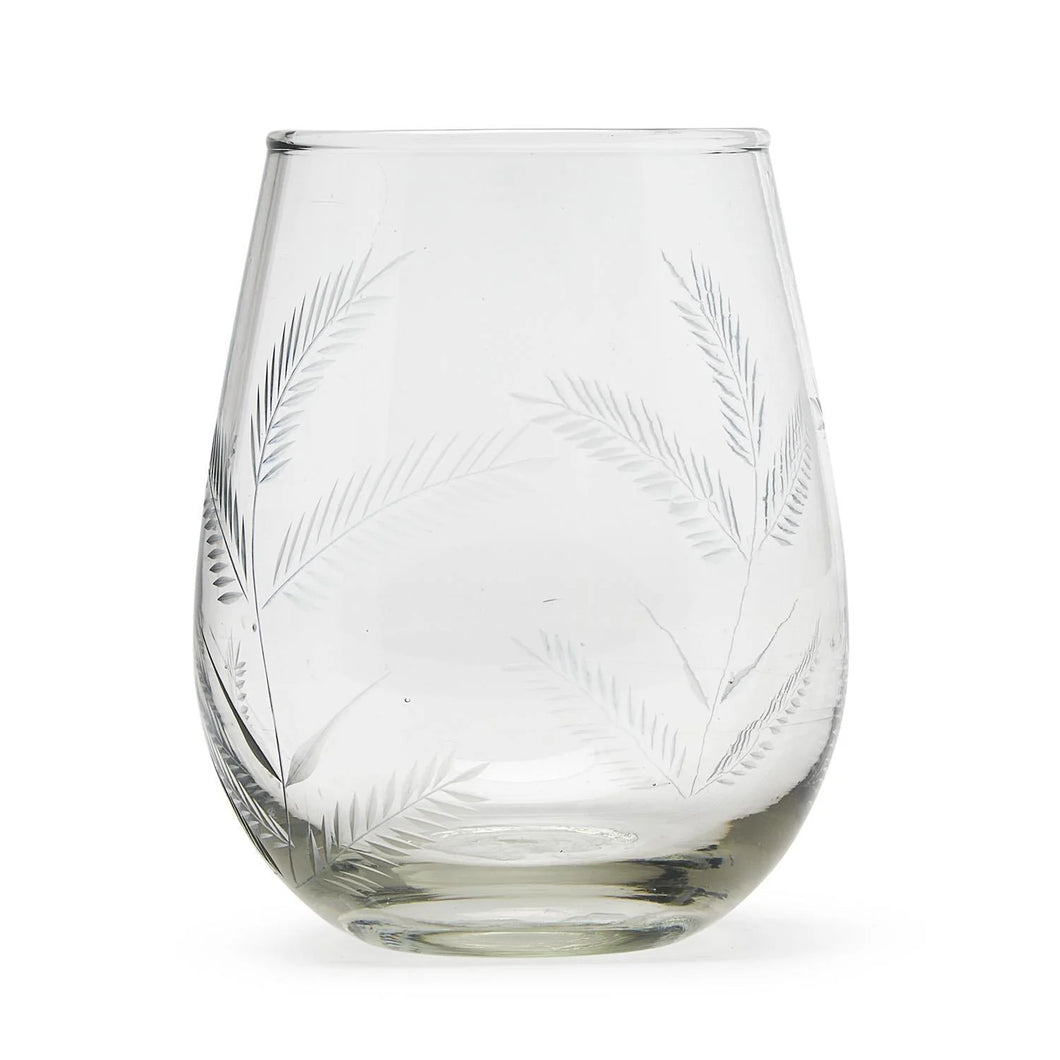Two's Company Fern Stemless Wine Glasses (Set of 4)