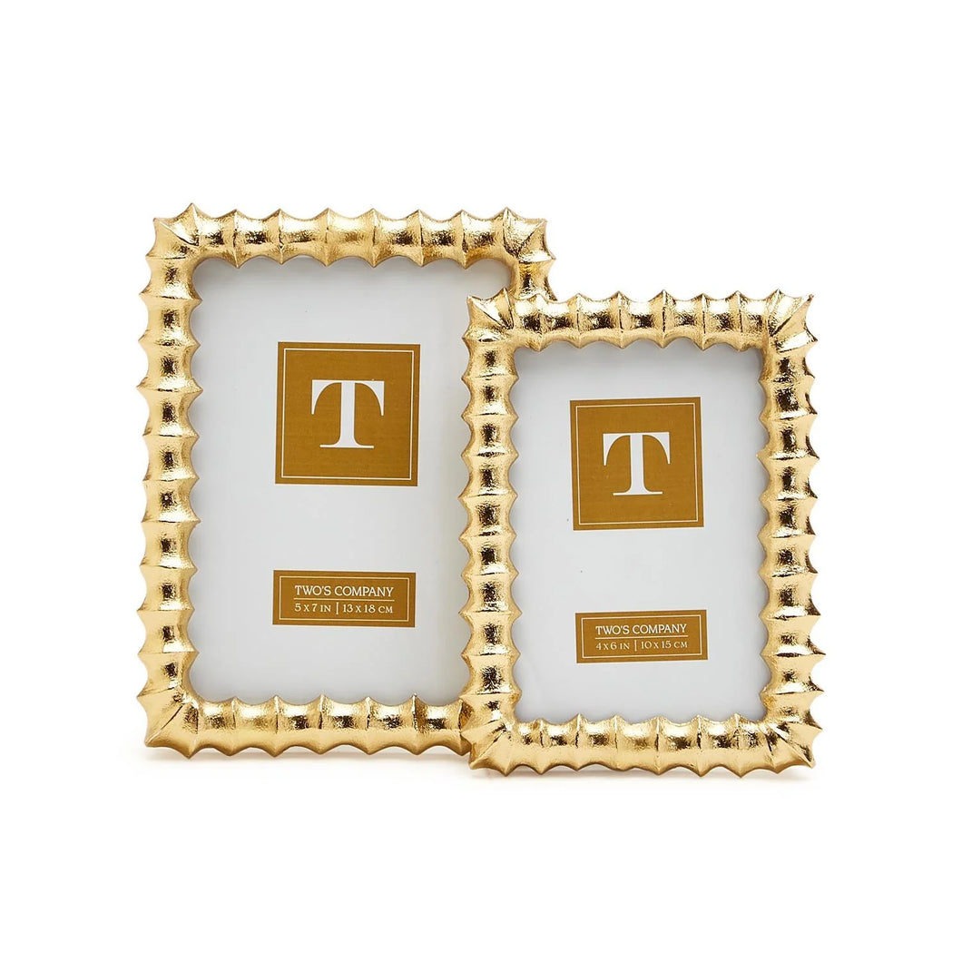 Two's Company Gold Wave Set of 2 Photo Frames