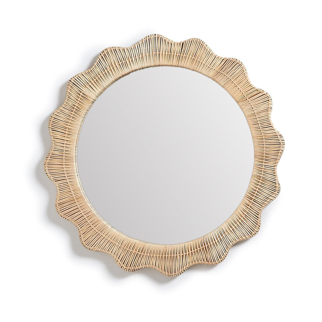 Two's Company Wicker Weave Hand-Crafted Wall Mirror