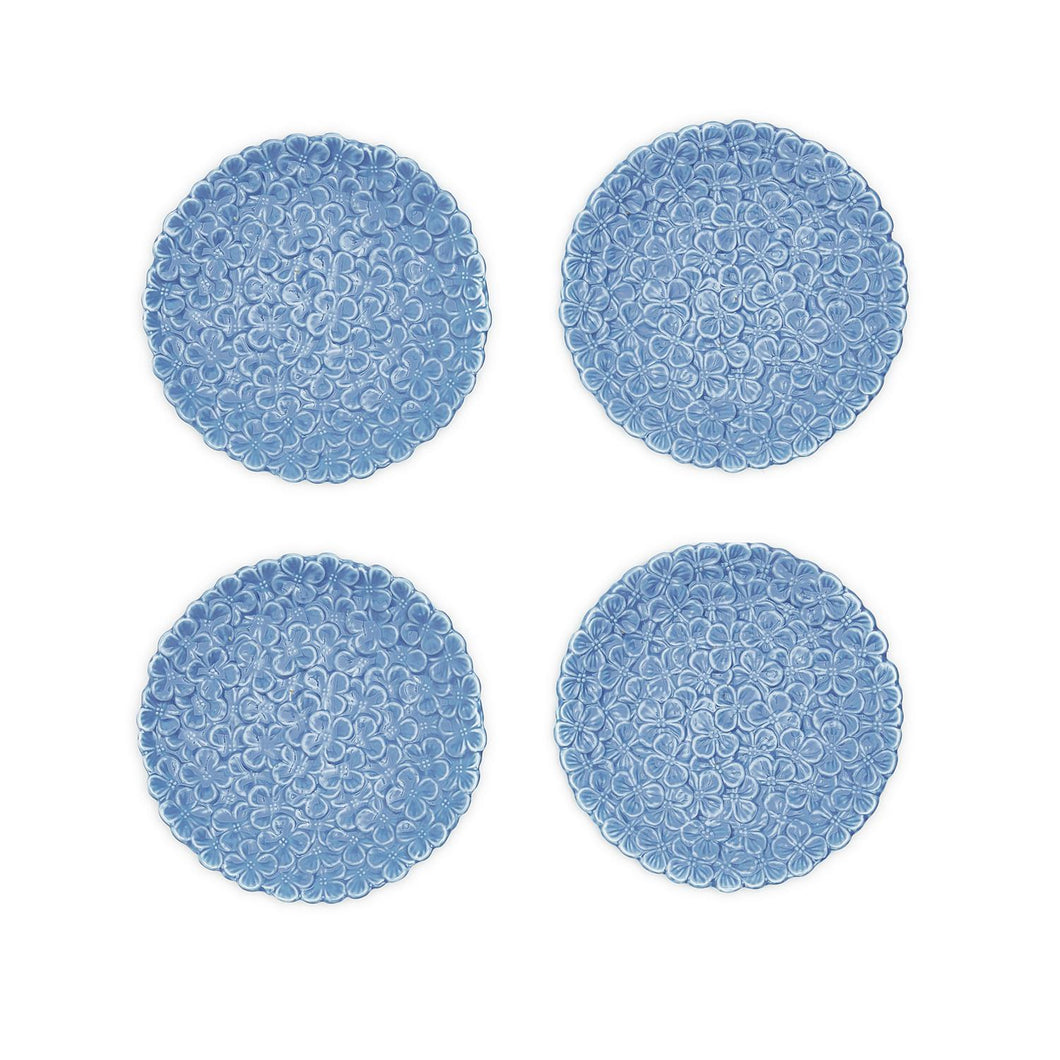 Two's Company Set of 4 Hydrangea Tidbit Dish Plates