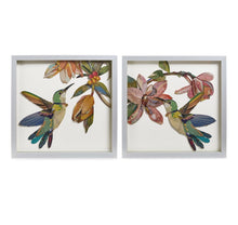 Load image into Gallery viewer, Two&#39;s Company Set of 2 Humming Birds Paper Collage Wall Art
