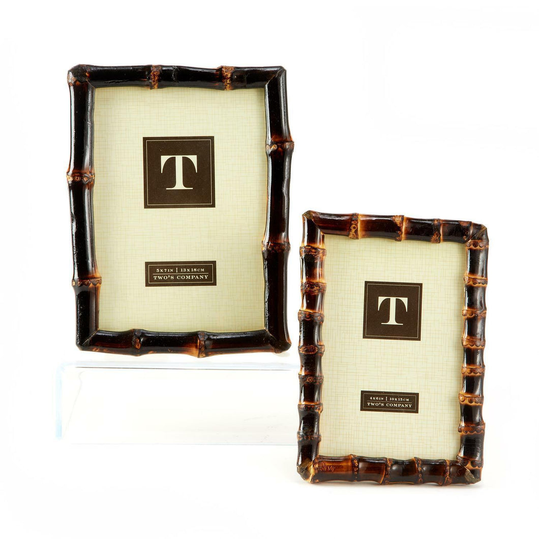 Two's Company Bamboo Set of 2 Photo Frames