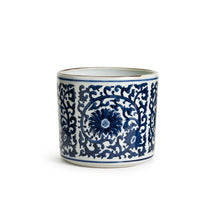 Load image into Gallery viewer, Two&#39;s Company Blue and White Lotus Flower Vase/Planter
