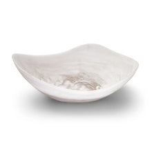 Load image into Gallery viewer, Two&#39;s Company 15&quot; Archipelago White Cloud Marbleized Organic Shaped Bowl
