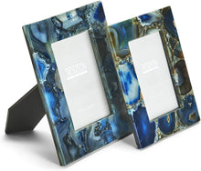 Load image into Gallery viewer, Two&#39;s Company Genuine Blue Agate Set of 2 Photo Frames
