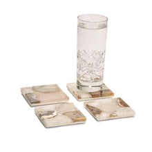 Load image into Gallery viewer, Tozai Home Set of 4 Agate Coasters With Marble Base
