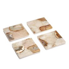 Load image into Gallery viewer, Tozai Home Set of 4 Agate Coasters With Marble Base
